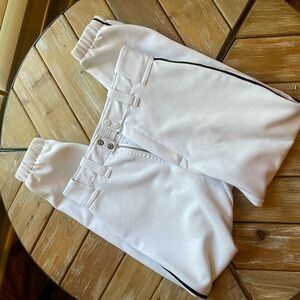Easton Kids White baseball pants with Black Piping, boys size XL, good condition